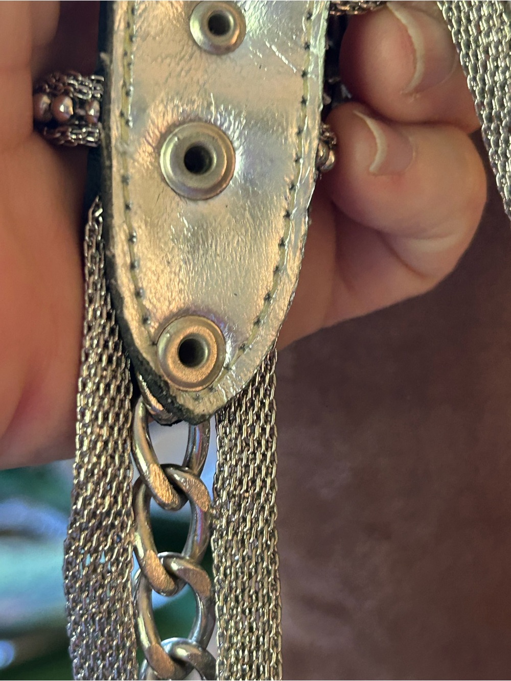 Metal mesh chunky western style belt. - Picture 9 of 11